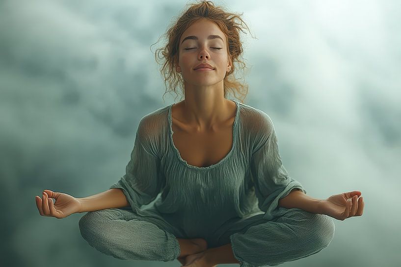 spirituelles Bild Frau meditiert von Egon Zitter