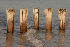 Une vague s'échoue sur la plage de Cadzand sur Marjolijn van den Berg