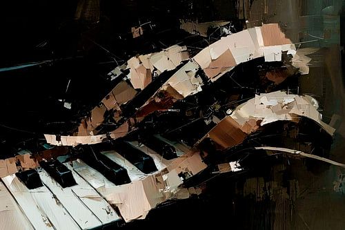 Abstracte piano met handen