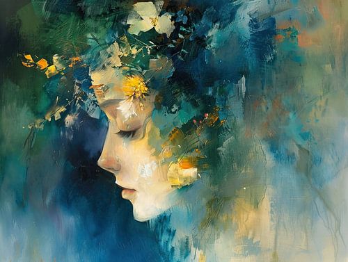Schilderij Vrouwengezicht | Ethereal Muse