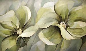 Olive & Gold, Lotusblüte von Jacky