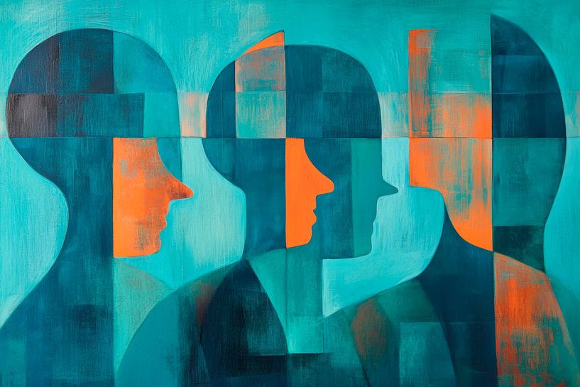 Faces in the play of colours of silence by Poster Art Shop