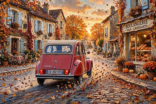 Herbst in einem französischen Dorf