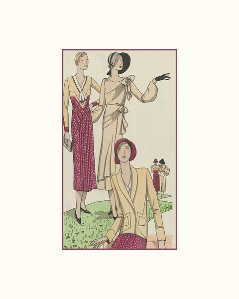 Die Damen | Historischer Art-Deco-Vintage-Druck | Damen im Park | Dots von NOONY