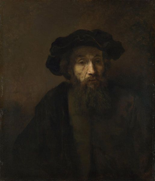 Un homme barbu coiffé d'une casquette, Rembrandt par Rembrandt van Rijn