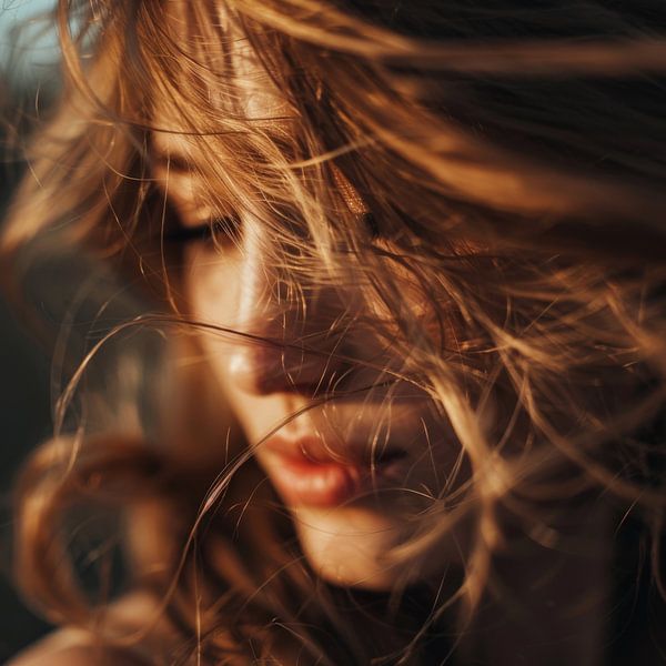 Sun-kissed portrait of a woman by Poster Art Shop