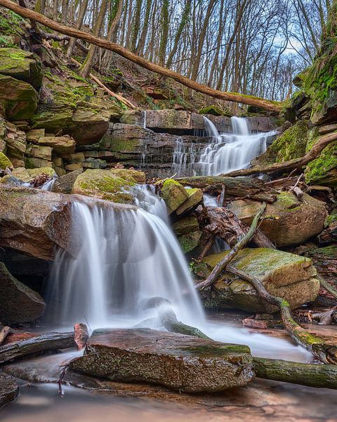 Waterval in de Margarethenschlucht van Uwe Ulrich Grün