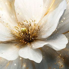 Luxe bloem in goud en wit van Imperial Art House