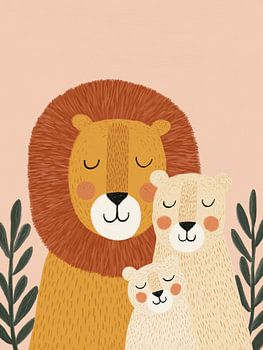 Löwenfamilie – Sweet Safari Kinderzimmer