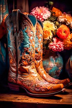 Flowery Cowboy Boots sur Mutschekiebchen