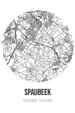 Spaubeek (Limburg) | Landkaart | Zwart-wit van Rezona