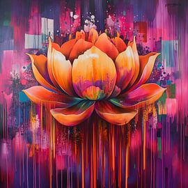 Abstract flower colorful and modern by Wilma Mesman