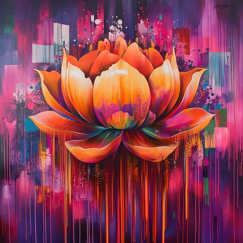 Abstract flower colorful and modern