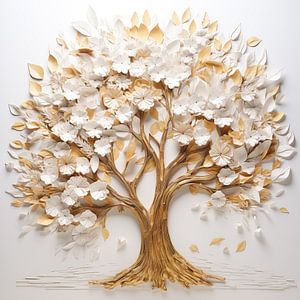 Baum in Gold und Weiß