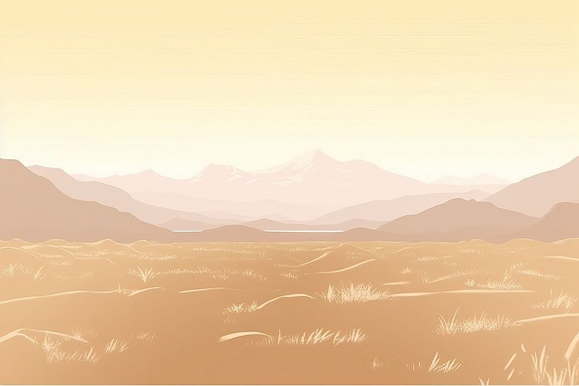 Beige Painting Serenade of Stillness | Nature by Eye catching paintings