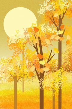 Golden leaves by Gisela- Art for You