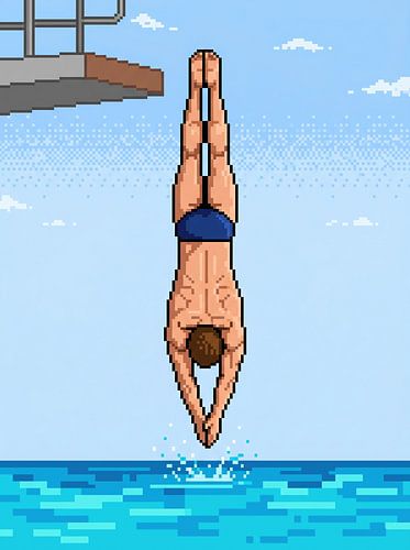 Pixel Art Swimmer