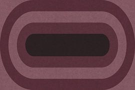 Geometrisches Retro-Muster. Bauhaus-Stil. Formen in Lila und Rosa. von Dina Dankers