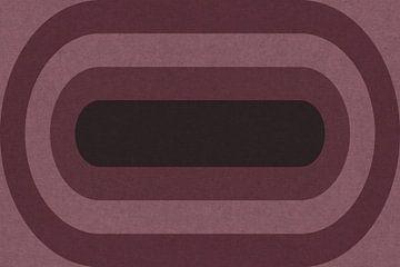 Retro geometrisch patroon. Bauhaus stijl. Vormen in paars en roze. van Dina Dankers
