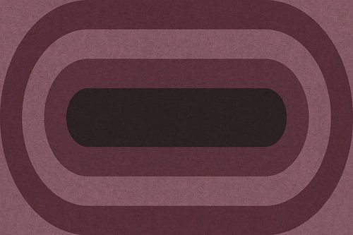 Geometrisches Retro-Muster. Bauhaus-Stil. Formen in Lila und Rosa. von Dina Dankers