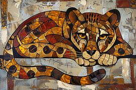Colourful stained-glass cheetah design by Art & Soul Creations