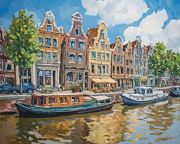 Amsterdam van Abstract Schilderij