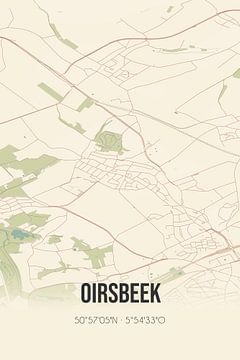Vintage landkaart van Oirsbeek (Limburg) van Rezona