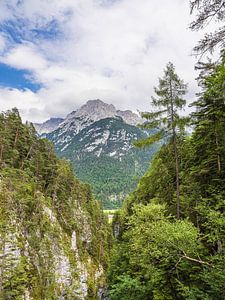 Blick auf das Karwendelgebirge bei Mittenwald