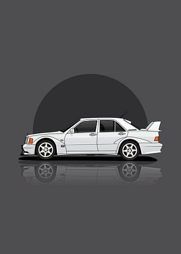 Kunst Mercedes Benz 190 EVO2 weiß