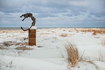 Sculpture de sirène en hiver, Noordwijk sur Yanuschka Fotografie | Noordwijk