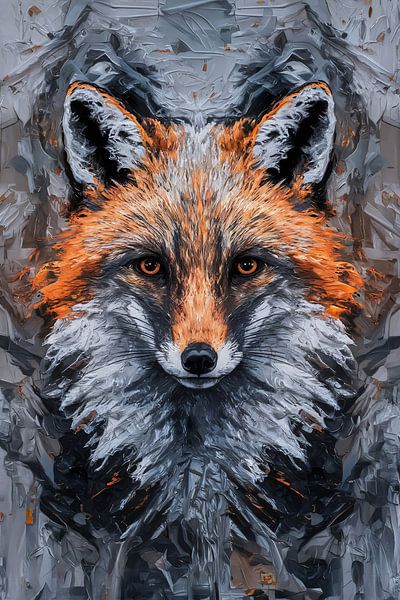 Abstrakter Fuchs mit leuchtenden Farben von Art & Soul Creations