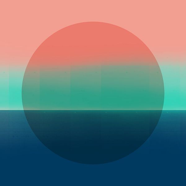 Neon-Kunst. Bunte minimalistische geometrische abstrakte in rosa, grün, blau von Dina Dankers