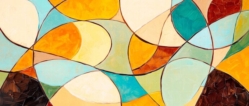 Abstrakte Formen in sanften Farben von Poster Art Shop