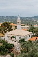 Pastelkleurige kerk Zakynthos | Reisfotografie | Wall art fotografie print
