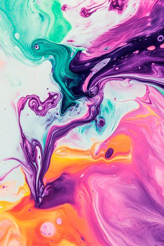 Kleurrijke werveling van kleuren in aquareltechniek
