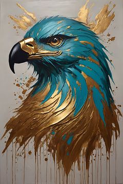 De Majestueuze Gouden Adelaar op Canvas van Art & Soul Creations
