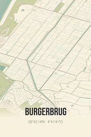 Vintage landkaart van Burgerbrug (Noord-Holland) van Stad & Wand
