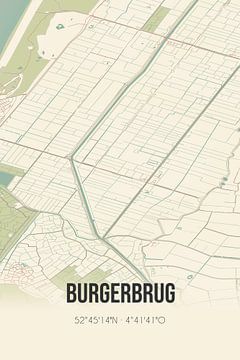 Vintage landkaart van Burgerbrug (Noord-Holland) van Rezona