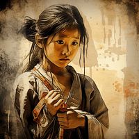 Wabi-sabi style japonais Émotions fugitives fille japonaise