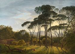 Italian landscape with umbrella pines, Hendrik Voogd