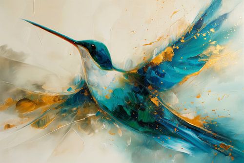 Hemelse Vlucht - Abstracte Kolibrie in Beweging