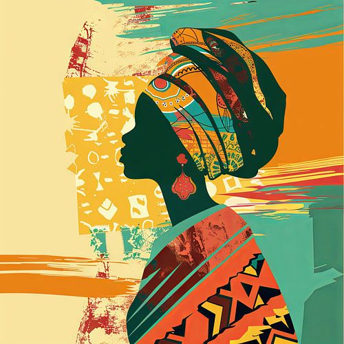 Représentation abstraite d'une femme africaine