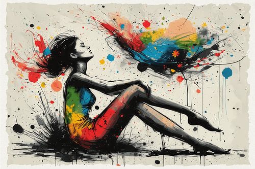 Freedom in Motion — Expressive Abstract Female Figure