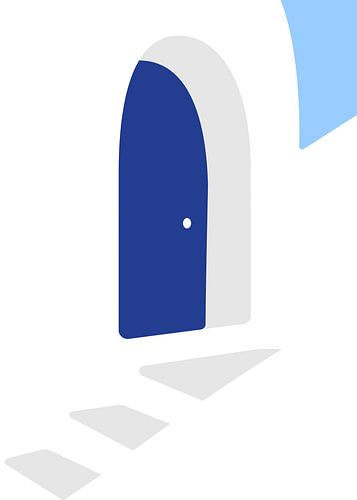 Porte bleue à Santorin