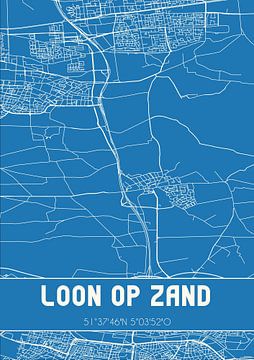 Blauwdruk | Landkaart | Loon op Zand (Noord-Brabant) van Rezona