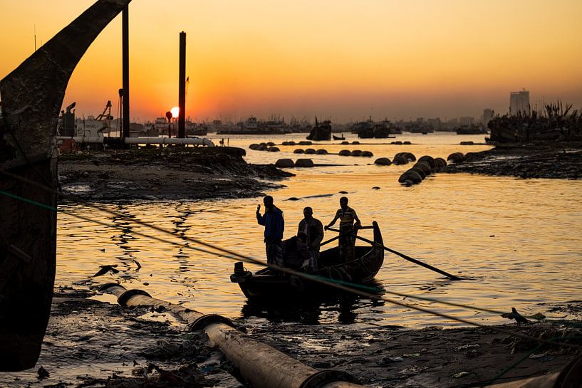 Boat in river during sunset by Steven World Traveller