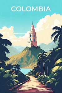Retro-Reiseposter Kolumbien