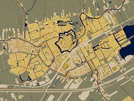 Carte de Woerden en style aquarelle sur Maporia