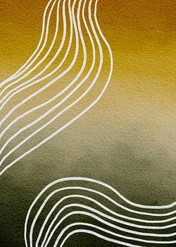 Intemporel - motif abstrait vert olive/vraie joie