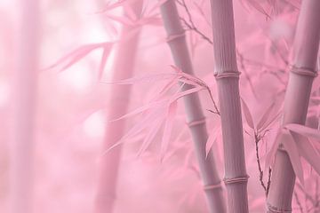 Pink bamboo bushes in the mist by Poster Art Shop